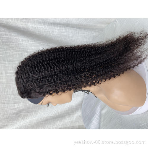 2021 Wholesale headband Brazilian Curly  Human Hair kinky curly  Raw Virgin Hair